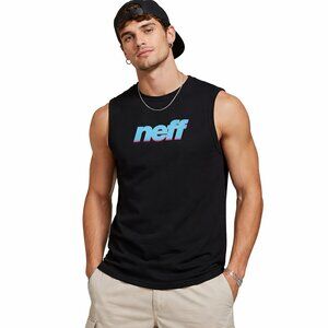 Neff Black Tank Top with Orange and Blue Graphics